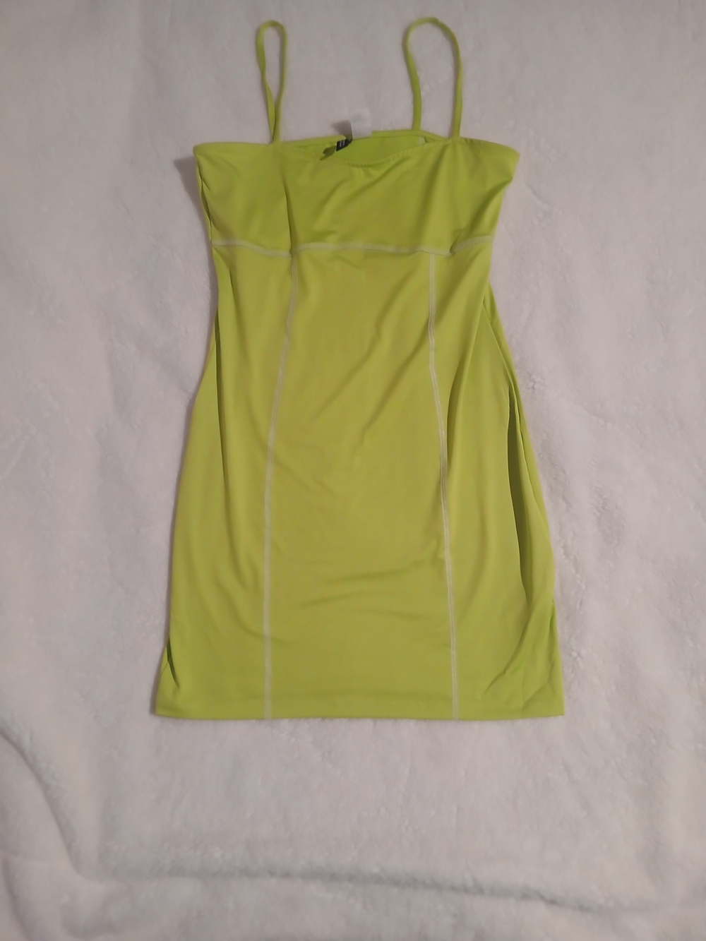 H&M Neon Lime Spaghetti-Strap Mini Dress